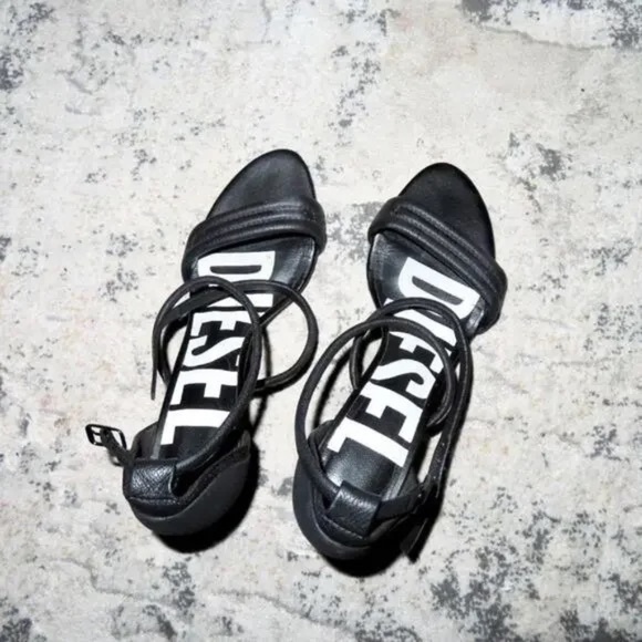 Diesel Women's Black and White Sandal SIZE 8 - Picture 3 of 6